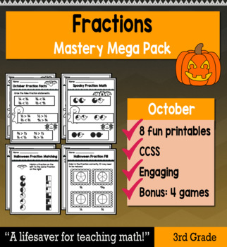 Preview of Fractions "Mastery Pack" for October