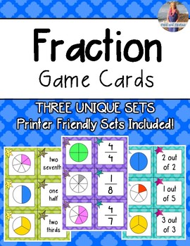 Preview of Fractions Matching & Game Cards [Three Sets!]
