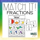 Fractions Matching Independent Work Task