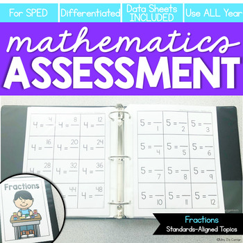 Preview of Fractions Math Assessment for IEP Progress Monitoring