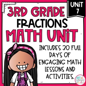 Preview of Fractions Math Unit with Activities for THIRD GRADE