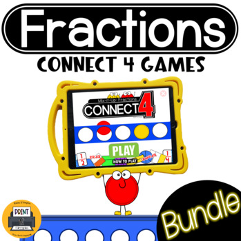 Preview of Fractions Math Game BUNDLE  |CONNECT 4| First Grade