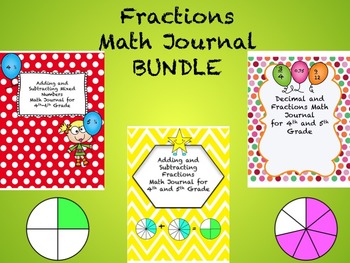 Preview of Fractions Math Journal BUNDLE