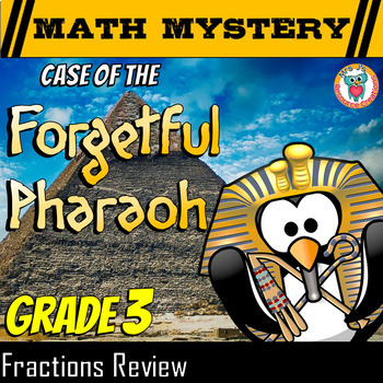 Preview of 3rd Grade Fractions  Review, Math Mystery Fractions - Models, Comparing + + +
