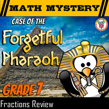 Preview of 7th Grade Fractions Review Activity - Math Mystery Worksheets + Google Slides
