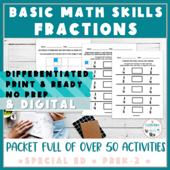 Preview of Fractions | Math | Printable | Digital | Special Education | ESY | End of Year