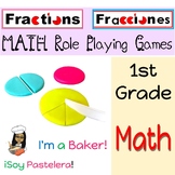Fractions Math Project 1st Grade: I am a Baker! (English/Spanish)