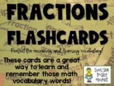 Fractions - Math Vocabulary Cards