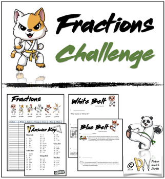 Preview of Fractions MathCounts Karate Challenge Packet