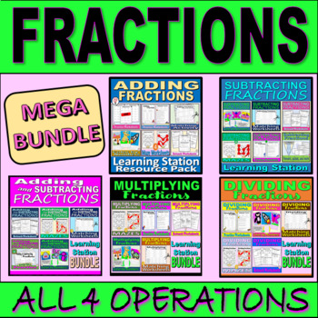 Preview of Fractions Mega Bundle - All 4 Operations - Add, Subtract, Multiply, and Divide