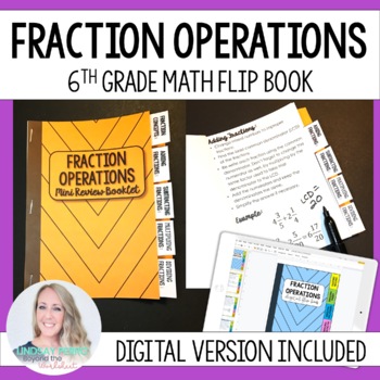Preview of Fractions Mini Tabbed Flip Book for 6th Grade Math