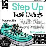 Fractions Math Multi-Step Word Problems Task Cards 5th Gra