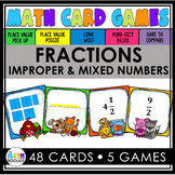 Fractions: Mixed Number and Improper Fractions Math Card Games