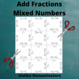 Add Fractions Jigsaw Puzzle: Mixed numbers with Unlike Den