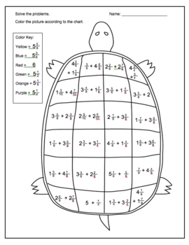 Fractions / Mixed numbers addition math practice worksheets Set of 2