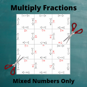 Preview of Fractions Multiplication Jigsaw Puzzle : Multiply Mixed Numbers