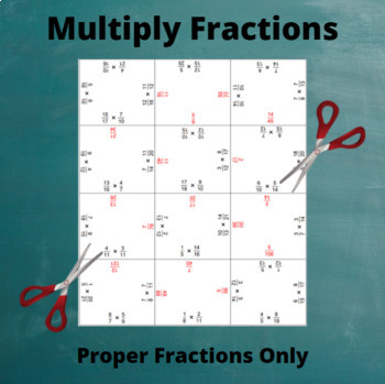 Preview of Fractions Multiplication Jigsaw Puzzle: Proper Fractions Only