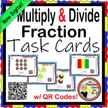 Preview of Fractions Multiply and Divide Fractions TASK CARDS