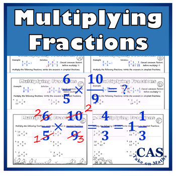 Preview of Fractions - Multiplying Fractions Using Cancelling Common Factors
