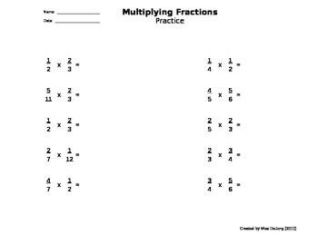Preview of Fractions: Multiplying - self-generating worksheet