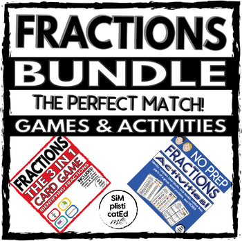 Preview of Fractions No Prep Activities and Fractions Game 3 in 1 - The perfect learning!