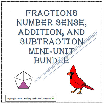 Preview of Fractions Number Sense, Addition, and Subtraction Mini-Units BUNDLE