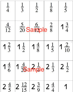 Preview of Fractions Number line Cards (simplifying focus)