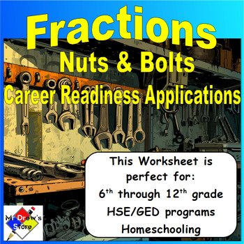 Preview of Fractions: Nuts and Bolts - Career Readiness Application