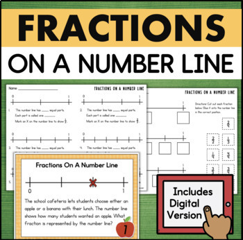Preview of Identifying Fractions On A Number Line Equivalent Fractions Worksheet Task Cards