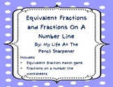 Fractions On A Number Line and Equivalent Fractions Game and Worksheet