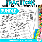 Fractions Operations Guided Notes Interactive Worksheets G