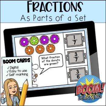 Preview of Fractions: Part of a Set- BOOM CARDS- Digital Learning