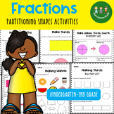 Kindergarten Fractions Partitioning Shapes Activities Math
