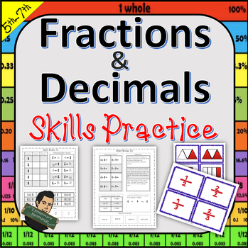 Preview of 5NBT 5NF Fractions, Decimals, and Percentages Homework and Tests or Morning Work