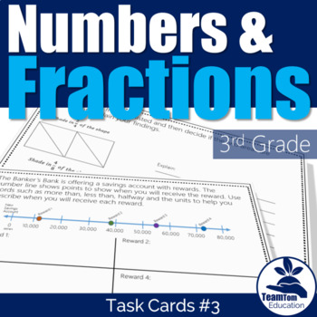 Preview of Fractions & Place Value Task Cards #3