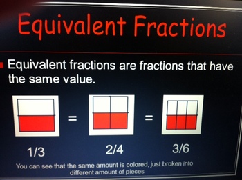 Preview of Fractions Power Point, Equivalant, Mixed Fractions and Improper Fractions