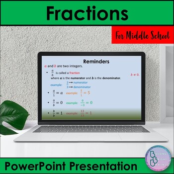 Preview of Fractions | PowerPoint Presentation Lesson Slides | Middle School Math | Algebra