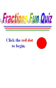 Preview of Fractions POWERPOINT Fun Quiz (Self-Correcting)