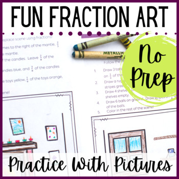 Preview of Fun Fraction Review & Practice - Fraction Coloring Sheets / Art Activities