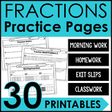 Fractions Practice - No-Prep Math Printables