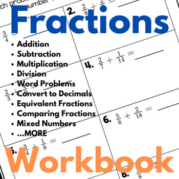 Preview of Fractions Practice Workbook