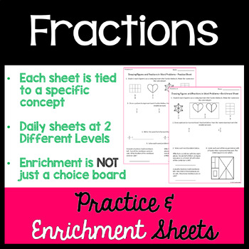 Preview of 3rd Grade Fractions Differentiated Worksheets - 3rd Grade Math Differentiation
