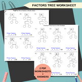 Fractions - Prime Factorization Trees Worksheets