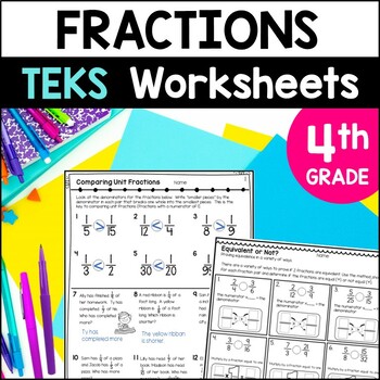 Preview of Equivalent Fractions, Decomposing Fractions, Comparing Fractions Worksheets