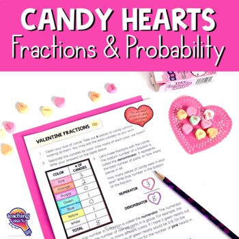 Preview of Fractions & Probability Valentine's Day Candy Heart Activities