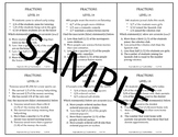 Fraction Problem Solving Task Cards: Level 14 Accurate / I