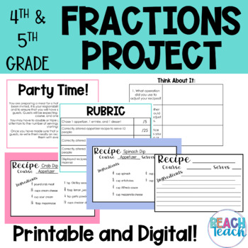 Preview of Fractions Project - Addition or Multiplication - Printable and Digital!