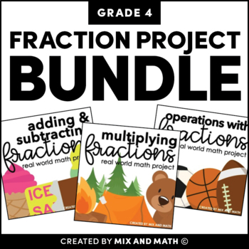 Preview of Fractions Projects Bundle for 4th Grade