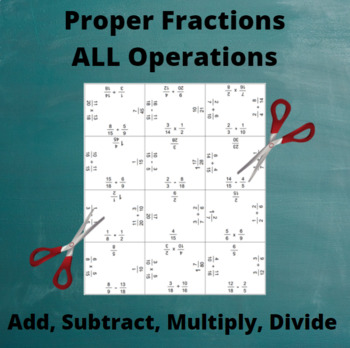 Preview of Fractions Jigsaw Puzzle: All Operations: Add, Subtract, Multiply, Divide