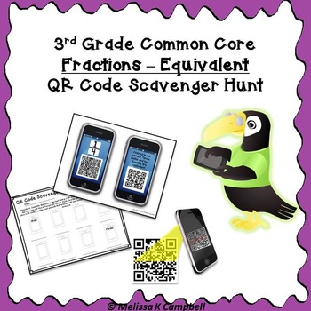 Preview of Equivalent Fractions QR Code Scavenger Hunt